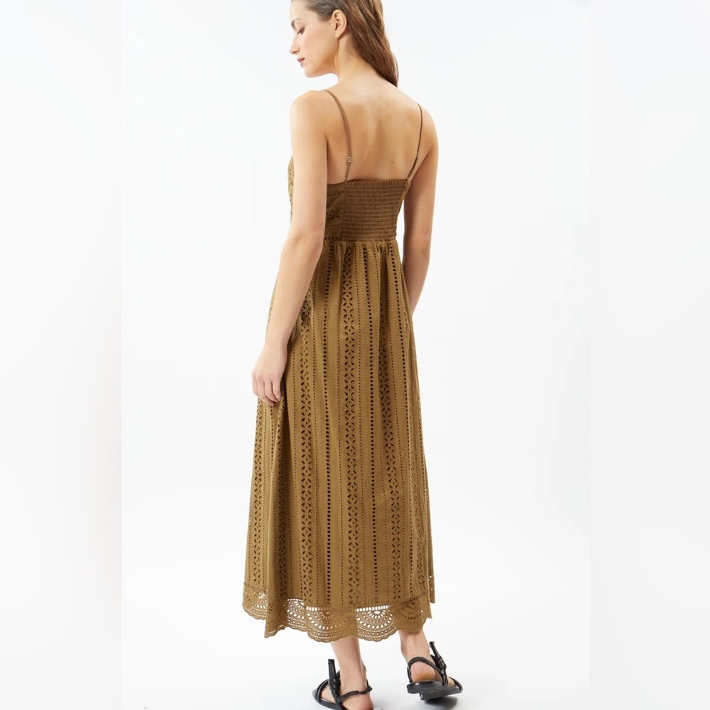 NWT! DELUC Masson Dress Brown Eyelet Size Small - Picture 3 of 13